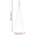 vidaXL Vianočný stromček na tyč 310 modrých LED 300 cm