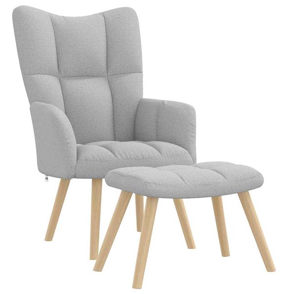 VidaXL relaxačné kreslo s podnožkou Cloud Grey