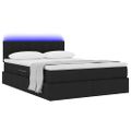 vidaXL LED úložná posteľ s matracom Čierna 140 x 190 cm Látka