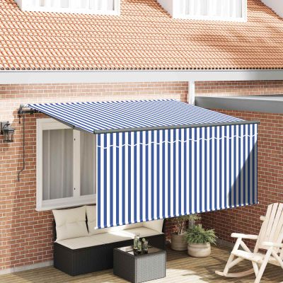 vidaXL Zatemniteľná markíza Modrá a biela 300 x 200 cm