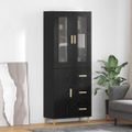 vidaXL Highboard Čierny dub 34,5 x 34 x 180 cm Kompozitné drevo