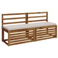 vidaXL Vankúš na lavičku SOEST 100% polyester Biela 150 x 40 x 5 cm