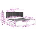 vidaXL Posteľový rám s úložným priestorom a čelom Čierna 200 x 200 cm
