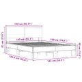 vidaXL Posteľný rám dub sonoma 140x190 cm kompozitné drevo a kov
