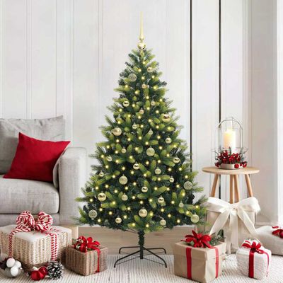 vidaXL Umelý vianočný stromček s kĺbmi 150 LED Zelená 150 cm PVC a PE