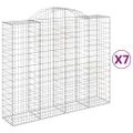 vidaXL Oblúkové gabiónové koše 7ks 200x50x160/180cm pozinkované železo