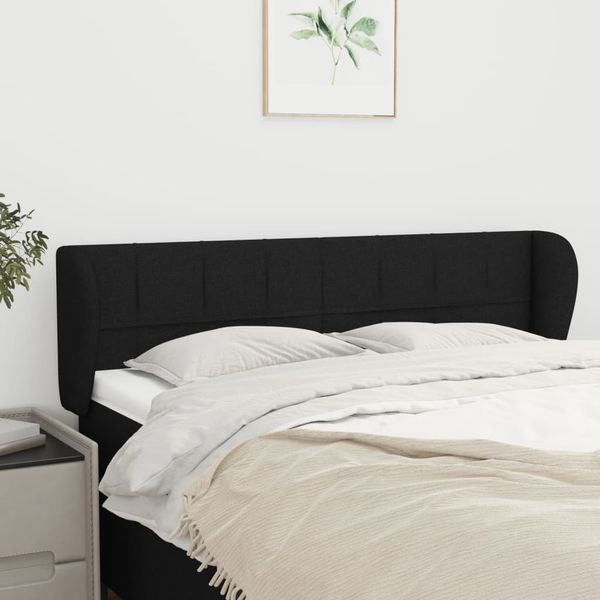 vidaXL Čelo postele so záhybmi čierne 147x23x78/88 cm látka