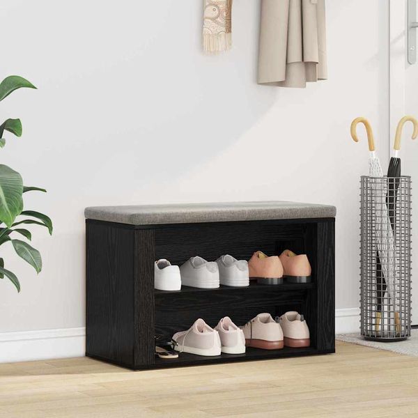 vidaXL Regál na topánky Čierny dub 75 x 35 x 45 cm Kompozitné drevo