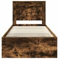 vidaXL Rám postele Dymová dub 75 x 190 cm Masívne borovicové drevo