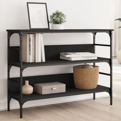 vidaXL Konzolový stolík čierny 100x32x75 cm kompozitné drevo