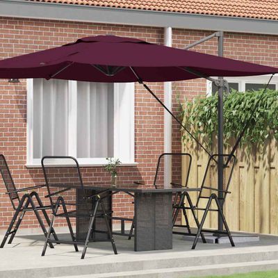 vidaXL Roma Parasol Červená 286 x 284 x 265 cm Hliník a polyester