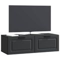 vidaXL Nástenná TV skrinka Čierna 98 x 41 x 30 cm Kompozitné drevo