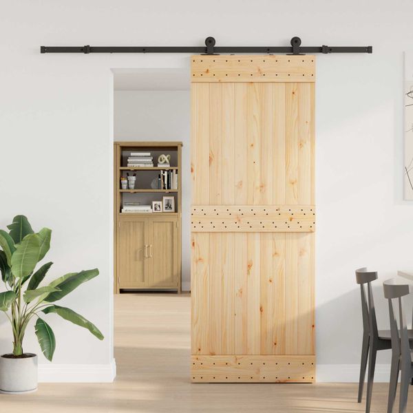 vidaXL Posuvné dvere NARVIK 80 x 210 cm (213,5 cm) Prírodná a čierna