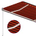 vidaXL Automatická markíza LED senzor vetra 350x250 cm oranžovo-hnedá