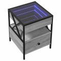 vidaXL Konferenčný stolík s nekonečnými LED sivý sonoma 40x40x51 cm