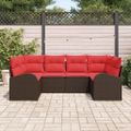 vidaXL Súprava záhradných pohoviek 6 ks Hnedá [Syntetický]: Poly Ratan