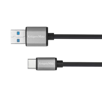 Kábel KRUGER & MATZ KM1244 Basic USB 3.0/USB-C 1m Black