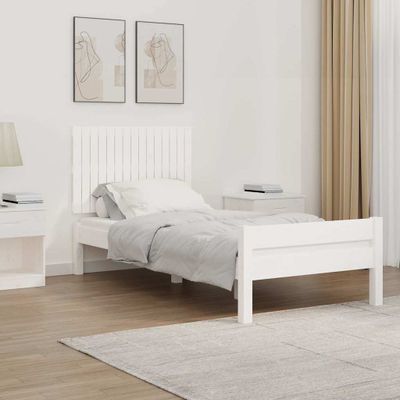 vidaXL Nástenné čelo postele biele 95,5x3x60 cm masívna borovica