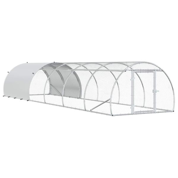 vidaXL Kurník pre kurčatá Strieborná 600 x 150 x 100 cm