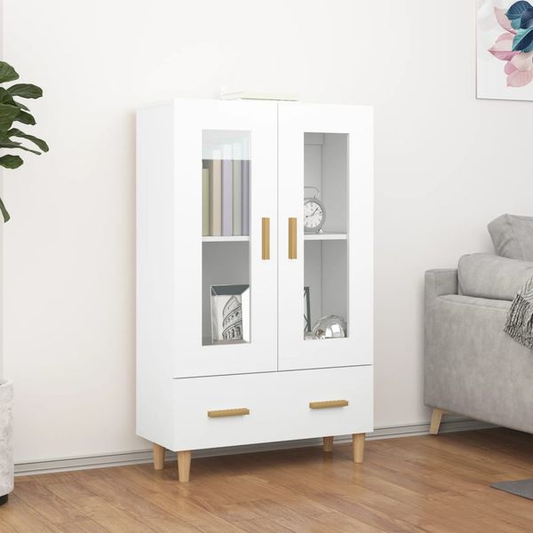 vidaXL Vysoká skrinka biela 70x31x115 cm spracované drevo