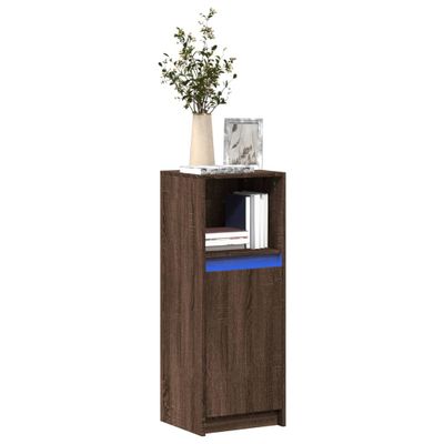 vidaXL Komoda s LED hnedý 38x34x100 cm kompozitné drevo