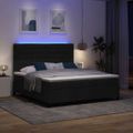 vidaXL Posteľ s pružinovým rámom s matracmi Čierna 180 x 200 cm látka