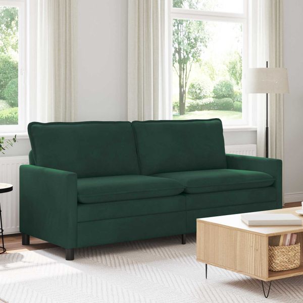 vidaXL Pohovka Tmavozelená 196 x 81 x 87,5 cm Zamat