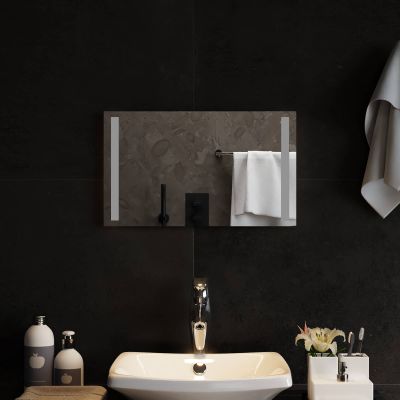 vidaXL Zrkadlo do kúpeľne s LED Priehľadná 50 x 30 cm tvrdené sklo