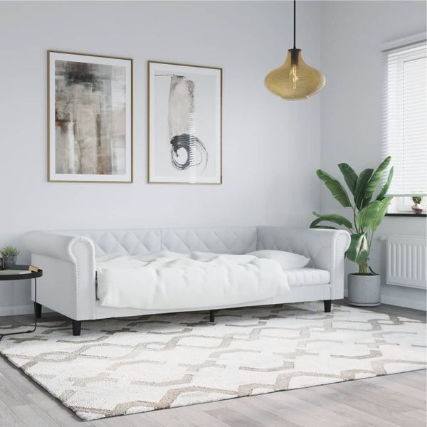 vidaXL Denná posteľ biela 90x200 cm umelá koža