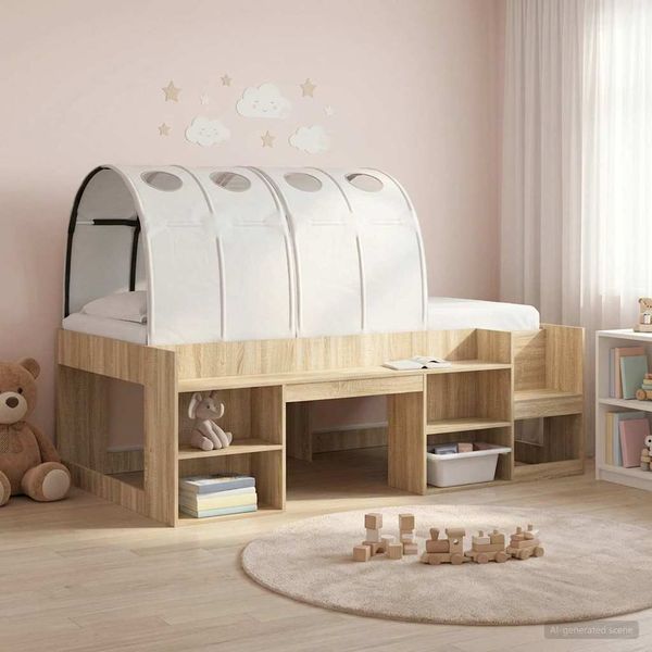 vidaXL Tunelová posteľ 2 pcs Biela 211 x 67.5 x 2 cm Polyester