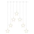 LED vianočný záves – 7 hviezd, 67x125 cm, vnútorný, teplá biela