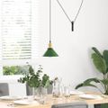 VidaXL Závesná lampa výškovo nastaviteľná E27 lesk zelená Ø 22 cm kov