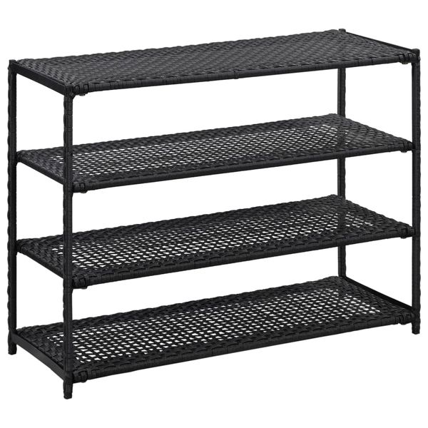 vidaXL Regál na topánky čierny 80x30x60 cm polyratanový