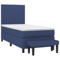 vidaXL Posteľný rám boxsping s matracom modrý 80x200 cm látka