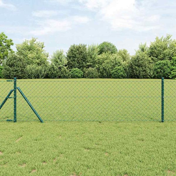 vidaXL Pevný kovaný drôtový plot 25 x 0,6 m PVC potiahnutá oceľ Zelená