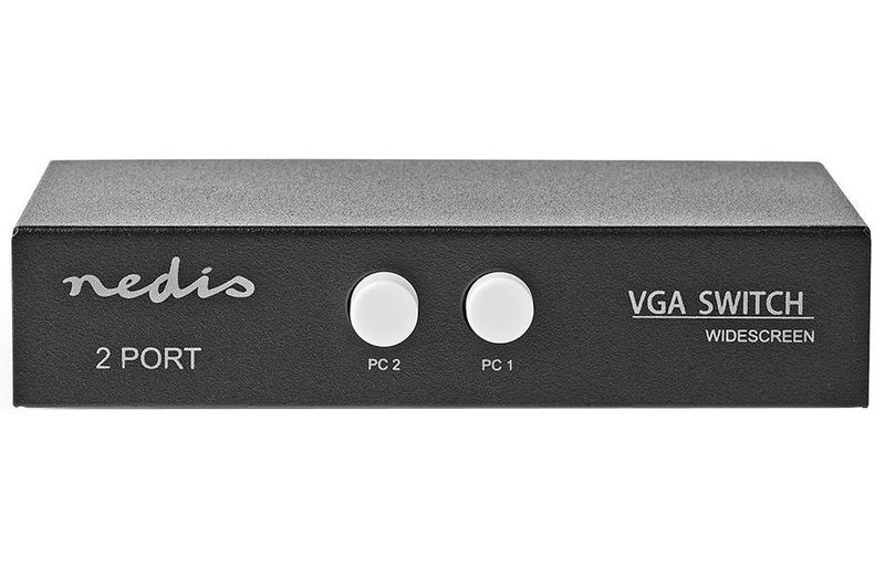 Nedis CSWI5902BK - 2portový | VGA Přepínač | Černý Prepínac, 2× VGA vstup, 1× VGA výstup, rozlišení 2560×1600, box, cerný