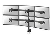 Montážna sada - plný pohyb - pre 6 LCD displejov - čierna - veľkosť obrazovky: 19"-27" - upevnenie svorkou, upevniteľné na stôl