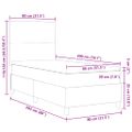 vidaXL Posteľ s pružinovým rámom Krémová a biela 80 x 200 cm