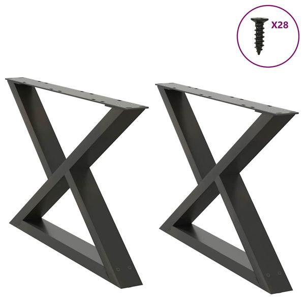 vidaXL Nohy konferenčného stolíka 2 ks antracitové 70x(42-43,3) cm oceľové