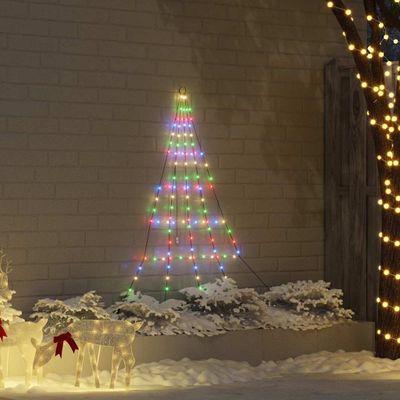 vidaXL LED Vianočný stromček so zemnými kolíkmi Viacfarebný 182 cm Kov