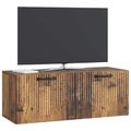 vidaXL Nástenná TV skrinka Staré drevo 78,5 x 31 x 30 cm