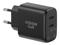 Vision - Sieťový adaptér - 65 Watt - 4.05 A - 2 výstupné konektory (USB-C) - Certifikácia MFI - Európa