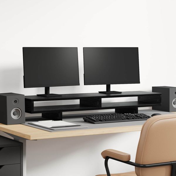 vidaXL Stojan na monitor Čierna 100 x 27 x 15 cm Kompozitné drevo