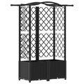 vidaXL Vyvýšený záhon s mriežkou a strechou Čierna 122 x 40 x 138 cm