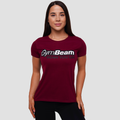 Dámske Tričko Beam Burgundy - GymBeam, veľkosť M, veľkosť oblečenia M