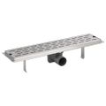 vidaXL Rovný sprchový odtok s čiarami, 530x140 mm, nerezová oceľ