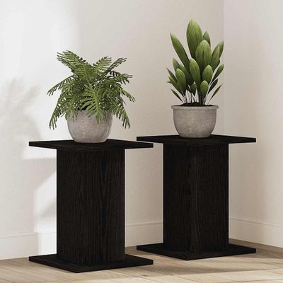 vidaXL Stojan na rastliny 2 pcs Čierny dub 30 x 30 x 40 cm