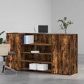 vidaXL Recepčný stôl dymový dub 200x50x103,5 cm kompozitné drevo