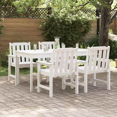 vidaXL Záhradná stolička 4 pcs Biela 65.5 x 59 x 88 cm Polyetylén