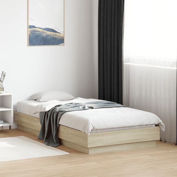 vidaXL Posteľný rám bez matraca dub sonoma 75x190 cm kompozitné drevo
